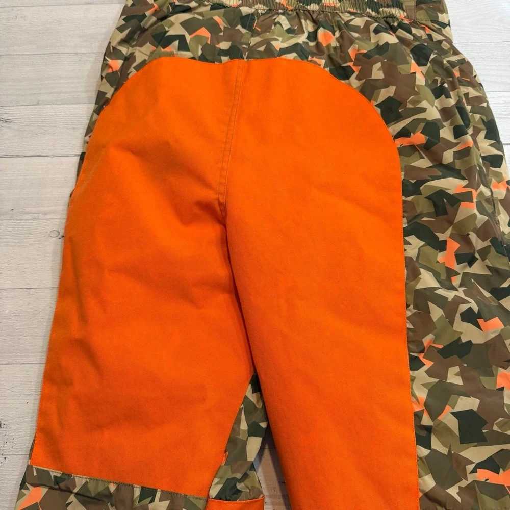 Lands' End kids insulated snow jacket and and snow bibs green orange geo XL14/16